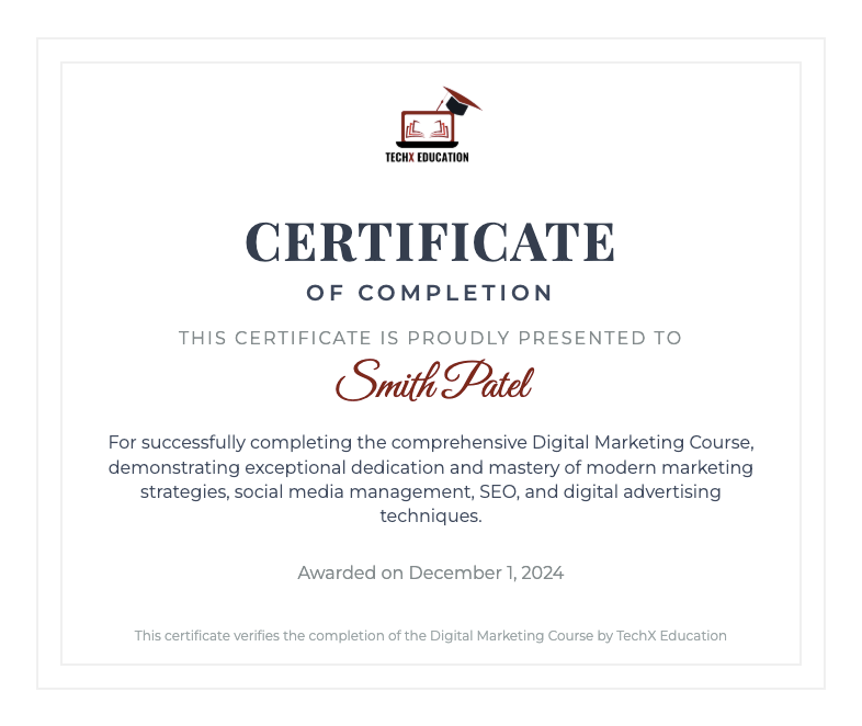 Techx Education Certificate